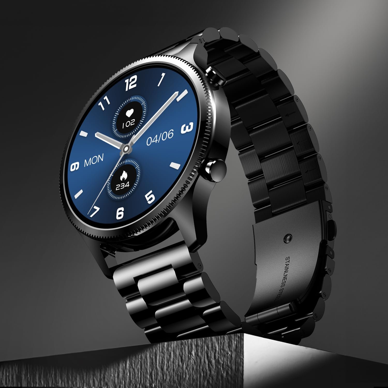 Noise Halo Plus 1.46&quot; Super AMOLED Display Elite Smart Watch, Bluetooth Calling, Stainless Steel Build, Always on Display, Upto 7 Days Battery (Elite Black) - View 4